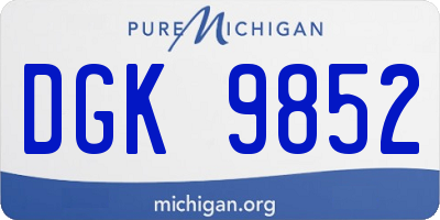MI license plate DGK9852