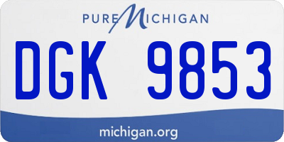 MI license plate DGK9853