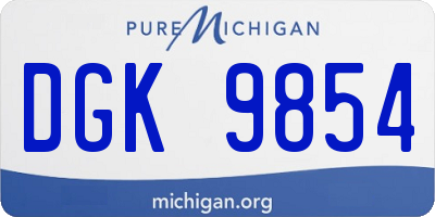 MI license plate DGK9854