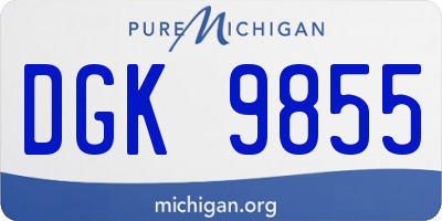 MI license plate DGK9855