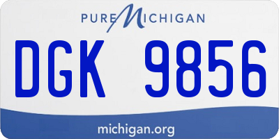 MI license plate DGK9856