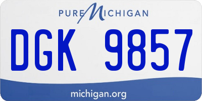 MI license plate DGK9857