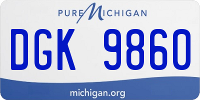 MI license plate DGK9860