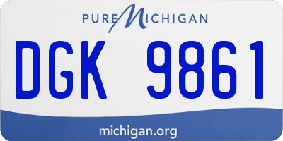 MI license plate DGK9861