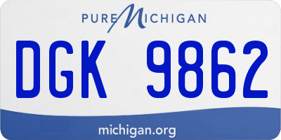 MI license plate DGK9862