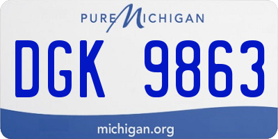 MI license plate DGK9863