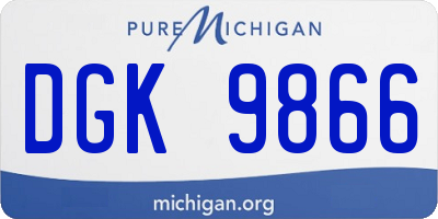 MI license plate DGK9866