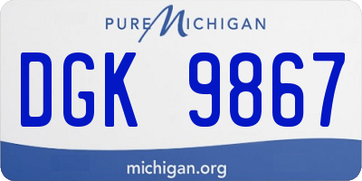 MI license plate DGK9867