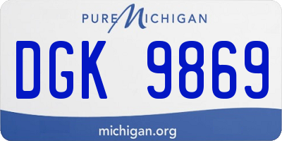 MI license plate DGK9869