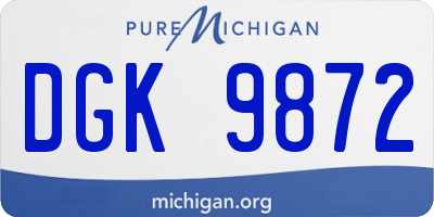 MI license plate DGK9872