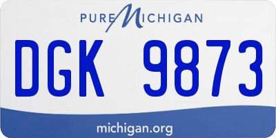 MI license plate DGK9873