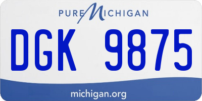 MI license plate DGK9875