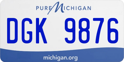 MI license plate DGK9876