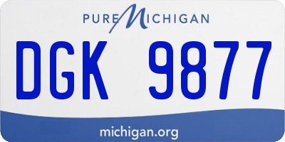 MI license plate DGK9877
