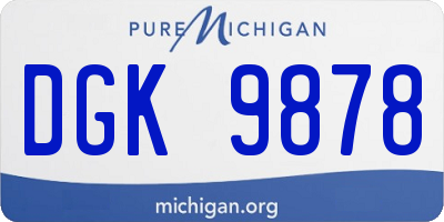 MI license plate DGK9878