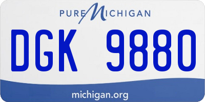 MI license plate DGK9880