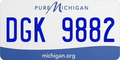 MI license plate DGK9882