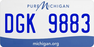 MI license plate DGK9883
