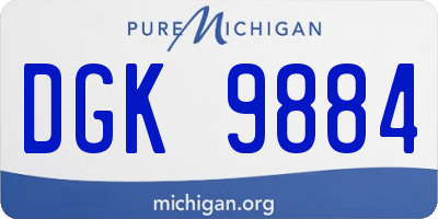 MI license plate DGK9884