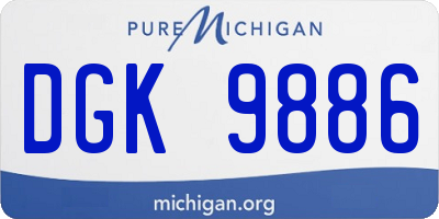 MI license plate DGK9886