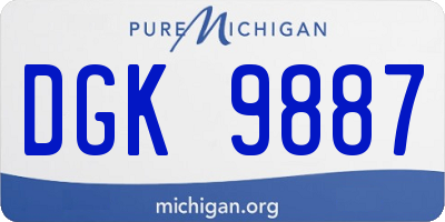 MI license plate DGK9887