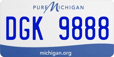 MI license plate DGK9888
