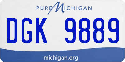 MI license plate DGK9889
