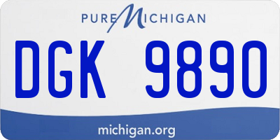 MI license plate DGK9890