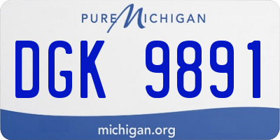 MI license plate DGK9891