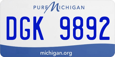 MI license plate DGK9892