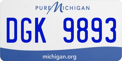 MI license plate DGK9893