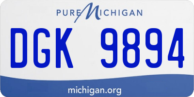 MI license plate DGK9894