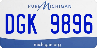 MI license plate DGK9896
