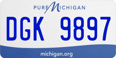 MI license plate DGK9897