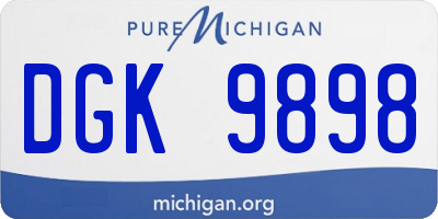 MI license plate DGK9898