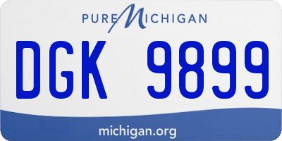MI license plate DGK9899
