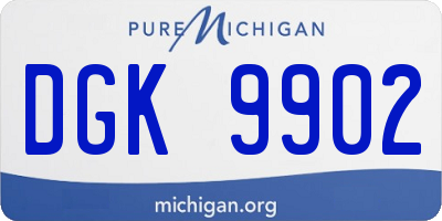 MI license plate DGK9902