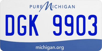 MI license plate DGK9903