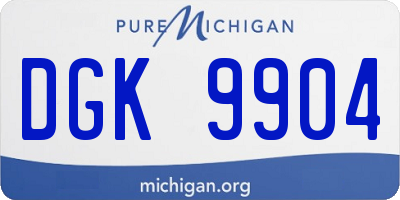 MI license plate DGK9904