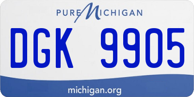 MI license plate DGK9905