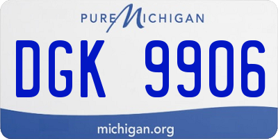 MI license plate DGK9906