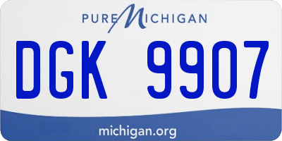 MI license plate DGK9907