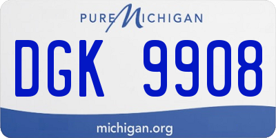 MI license plate DGK9908