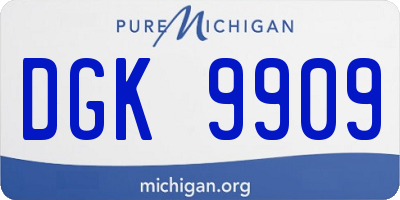 MI license plate DGK9909
