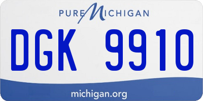 MI license plate DGK9910