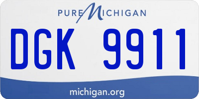 MI license plate DGK9911