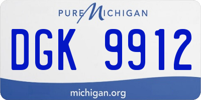 MI license plate DGK9912