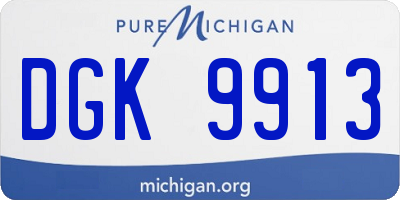 MI license plate DGK9913