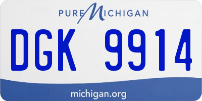 MI license plate DGK9914