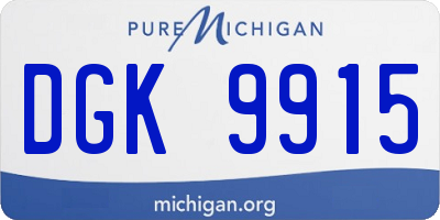 MI license plate DGK9915